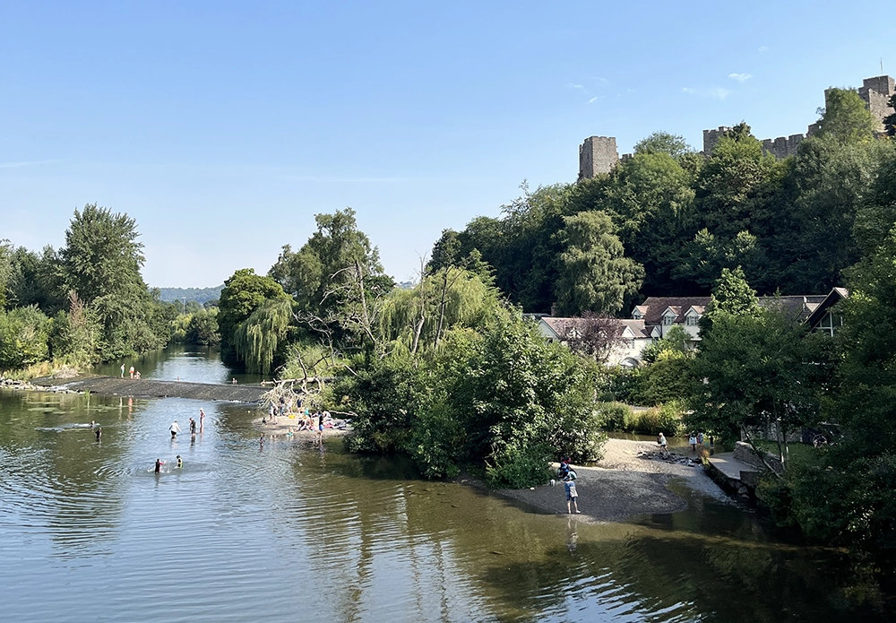 Drone shot of Ludlow castle.